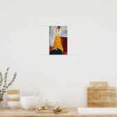 Jeanne Hebuterne in gele trui, Modigliani Poster (Keuken)