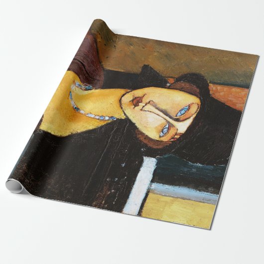 Jeanne Hebuterne met Pet en Ketting, Modigliani Cadeaupapier (Uitgerold)