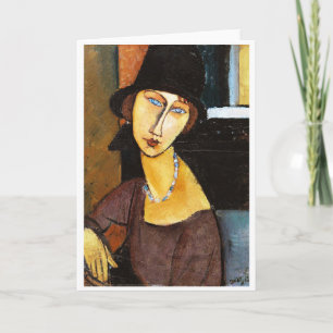 Jeanne Hebuterne met Pet en Ketting, Modigliani Kaart