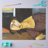 Jeanne Hebuterne met Pet en Ketting, Modigliani Tissuepapier (Craft)