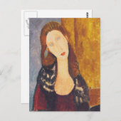 Jeanne Hebuterne portret van Amedeo Modigliani Briefkaart (Voorkant / Achterkant)