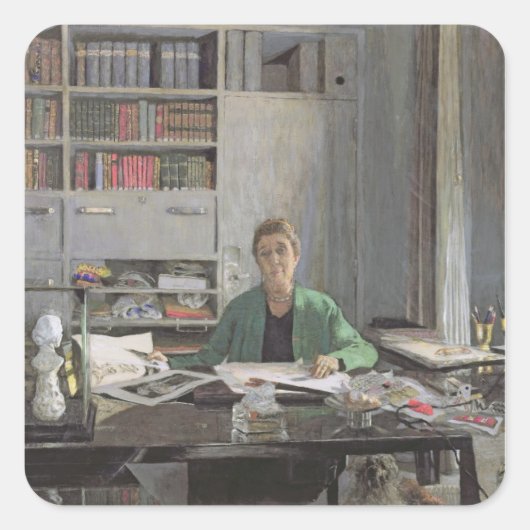 Jeanne Lanvin, c.1933 Vierkante Sticker (Voorkant)