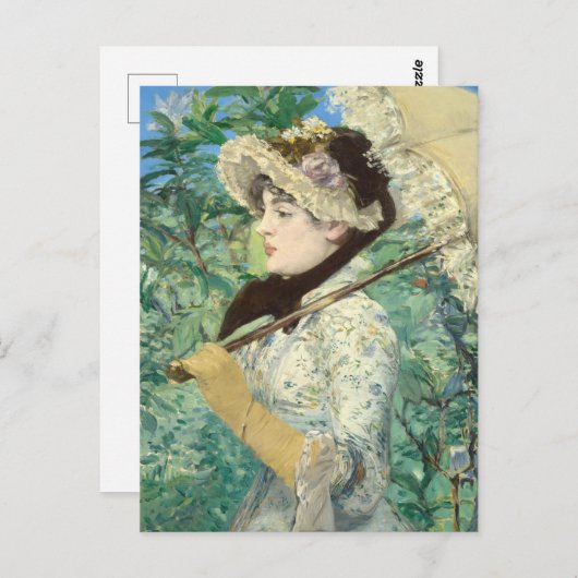 Jeanne (Lente) Edouard Manet Briefkaart (Voorkant / Achterkant)