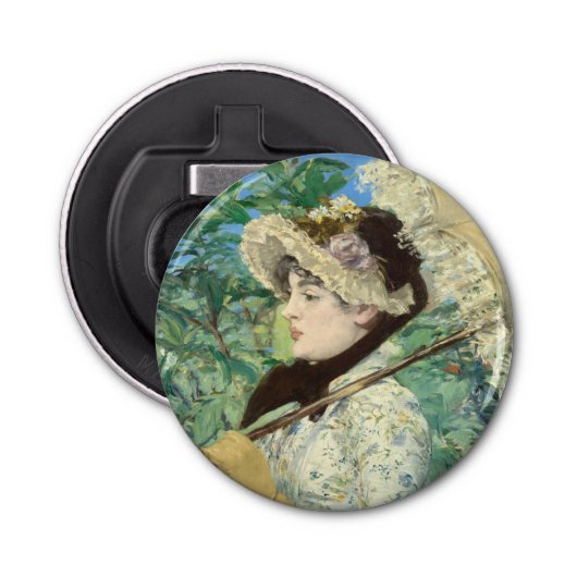 Jeanne (Lente) Edouard Manet Button Flesopener (Voorkant)