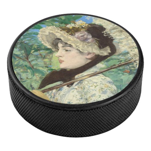 Jeanne (Lente) Edouard Manet Hockey Puck (3/4)