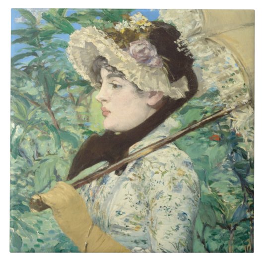 Jeanne (Lente) Edouard Manet Tegeltje (Voorkant)
