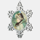 Jeanne (Lente) Edouard Manet Tin Sneeuwvlok Ornament (Rechts)