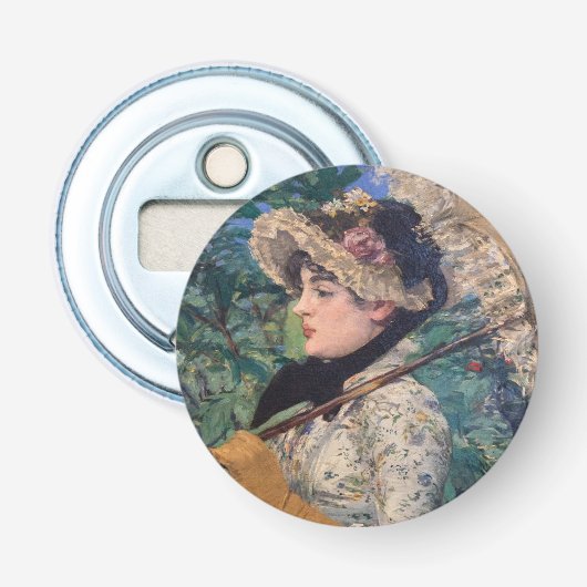 Jeanne (lente) van Édouard Manet Button Flesopener (Voorkant)
