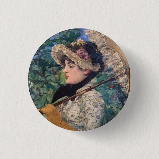 Jeanne (lente) van Édouard Manet Ronde Button 3,2 Cm (Voorkant)