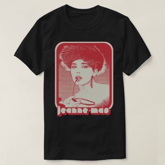 Jeanne Mas Retro Esthetisch Fan Design T-shirt (Design voorkant)
