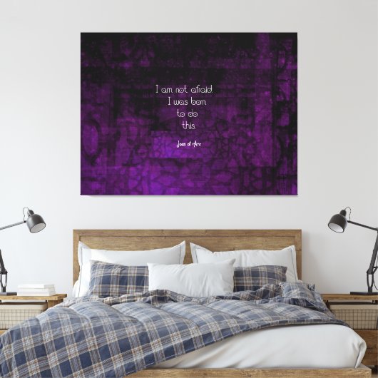 Jeanne of Arc Inspirerend Quote Over Angst Canvas Afdruk (Insitu (Slaapkamer))