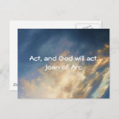 Jeanne of Arc Quote met Blue Sky Wolken Briefkaart (Voorkant / Achterkant)
