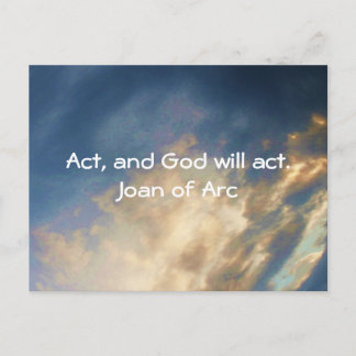 Jeanne of Arc Quote met Blue Sky Wolken Briefkaart