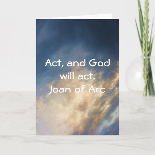Jeanne of Arc Quote met Blue Sky Wolken Kaart (Voorkant)
