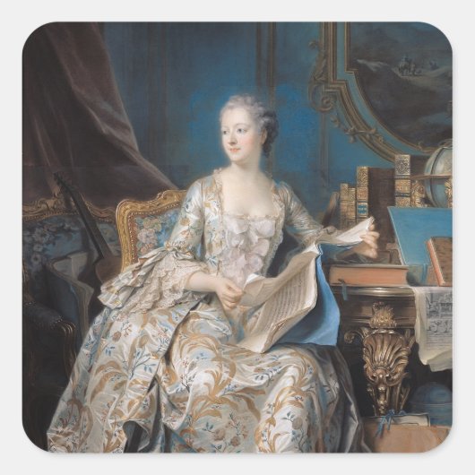 Jeanne Poisson the Marquise de Pompadour, 1755 Vierkante Sticker (Voorkant)