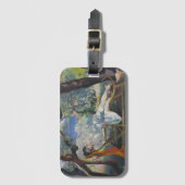 Jeanne rust in een prachtige mediterrane tuin bagagelabel (Voorkant (verticaal))