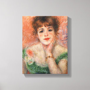 Jeanne Samary in een Low Necked Dress (door Renoir Canvas Afdruk