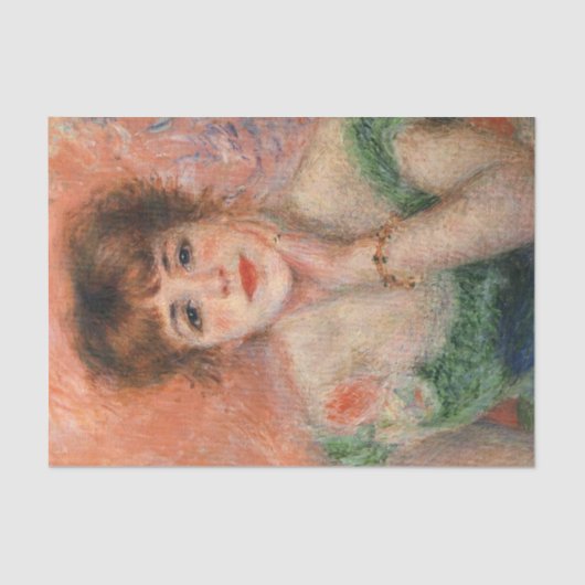 Jeanne Samary in een Low Necked Dress (door Renoir Tissuepapier (Voorkant)
