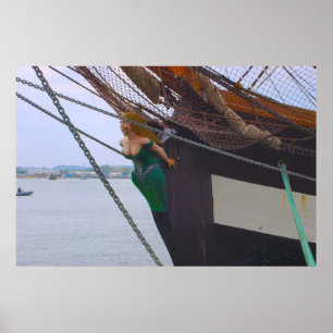 "Jeannie Johnston" Tall ship, figurehead Poster