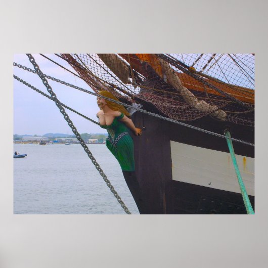 "Jeannie Johnston" Tall ship, figurehead Poster (Voorkant)