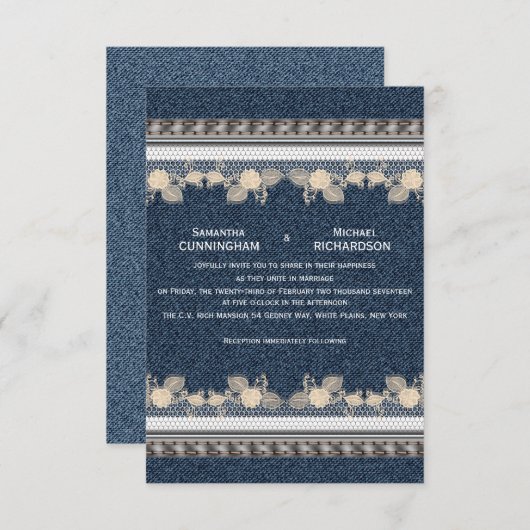 Jeans Denim Style Kaart (Voorkant / Achterkant)