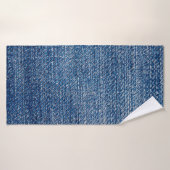 Jeans fabric denim structuur blauw badhanddoek (Badhanddoek)