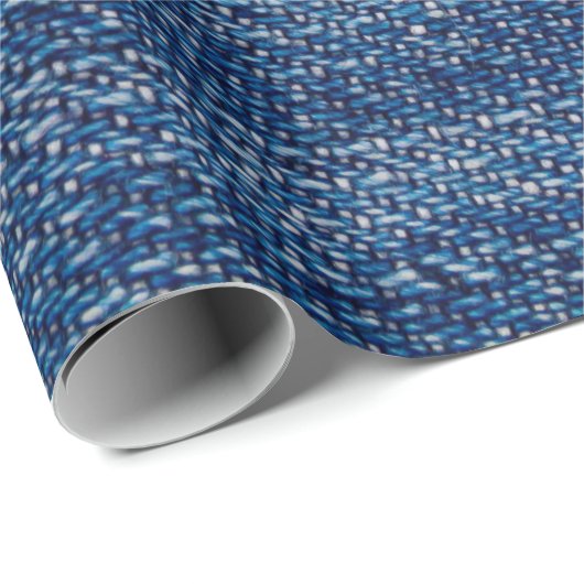 Jeans fabric denim structuur blauw cadeaupapier (Rol Hoek)