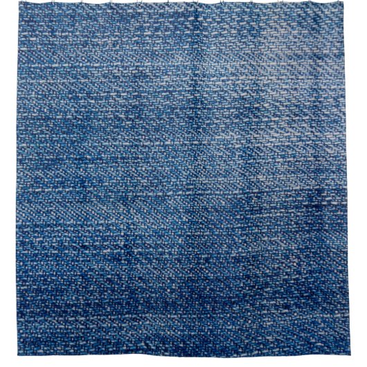 Jeans fabric denim structuur blauw douchegordijn (Voorkant)