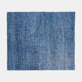 Jeans fabric denim structuur blauw fleece deken (Voorkant (Horizontaal))