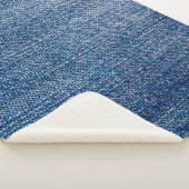 Jeans fabric denim structuur blauw sherpa deken (3/4)