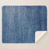 Jeans fabric denim structuur blauw sherpa deken (Voorkant (horizontaal))