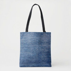 Jeans fabric denim structuur blauw tote bag