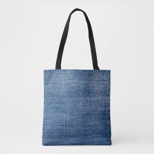 Jeans fabric denim structuur blauw tote bag (Voorkant)