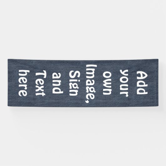 Jeans Fabric Pattern + jouw ideeën Spandoek (Horizontaal)