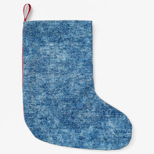 Jeans in zure was blauw. Denim-achtergrond, textuu Kleine Kerstsok
