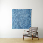 Jeans in zure was blauw. Denim-achtergrond, textuu Wandkleed (In Situ (horizontaal))