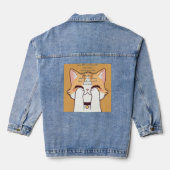 Jeans jas met een mooie print denim jacket (Achterkant)