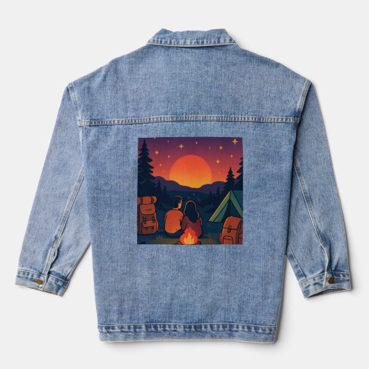 Jeans jas - Zonsondergang Denim Jacket (Achterkant)