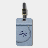 Jeans Label met Monogram Bagagelabel (Voorkant verticaal)
