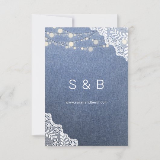 Jeans Lace & String Lichten sparen Datum V2 Save The Date (Achterkant)