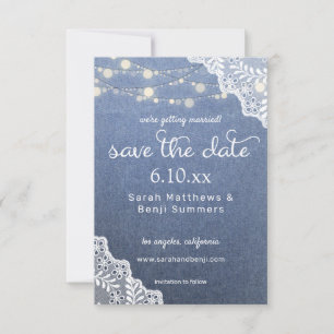 Jeans Lace & String Lichten sparen Datum V2 Save The Date