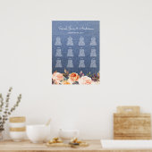 Jeans Lights, Blush & Peach Floral Seating Chart Poster (Keuken)