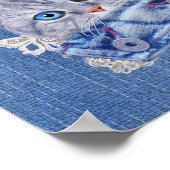 Jeans met Cream Flower Lace en Kittens Poster (Hoek)