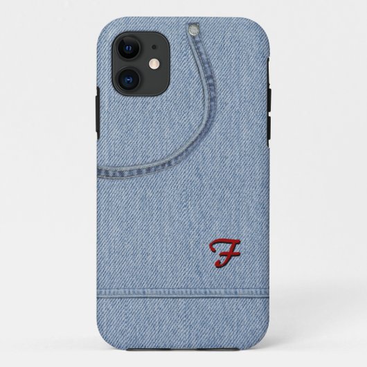 Jeans met Initiaal Case-Mate iPhone Case (Achterkant)
