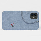 Jeans met Initiaal Case-Mate iPhone Case (Achterkant (horizontaal))