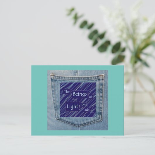 Jeans Pocket Beings of Light Fun Design Briefkaart (Staand voorkant)