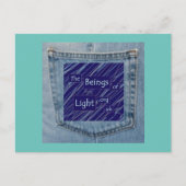 Jeans Pocket Beings of Light Fun Design Briefkaart (Voorkant)