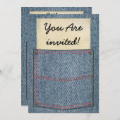 Jeans Pocket Bridal Shower Invitations Kaart (Voorkant / Achterkant)