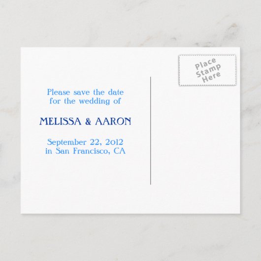 Jeans Pocket Denim Save the Date Briefkaart (Achterkant)