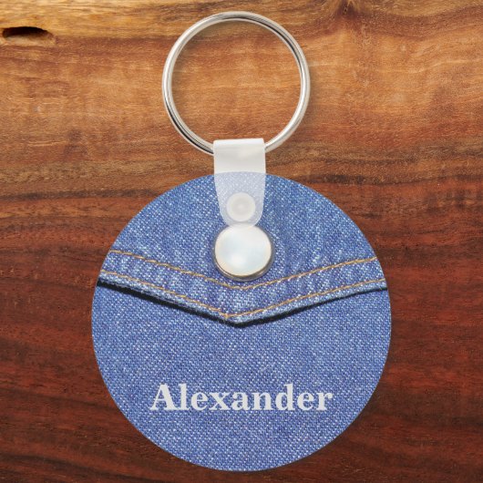 Jeans Pocket Design - Sleutelhanger met persoonlij (Voorkant)